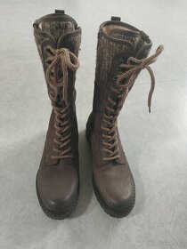 Dámské kožené zimní boty Baťa - 1