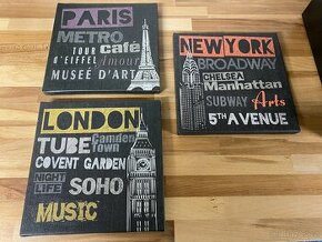 Obrázky Londýn, Paříž, New York (IKEA)