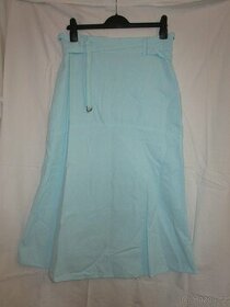 modrá bavlněná sukně vel 38 + bílé letní šaty bavlněné - 1