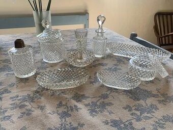 Sada broušeného skla – vintage kolekce 8 ks + pohárek zdarma