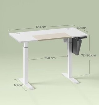 Nový elektrický výškově nastavitelný PC stůl s pamětí výšky