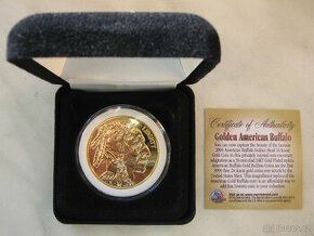 Mince Buffalo Indian Head $ 50. 24 karat Gold Coin.