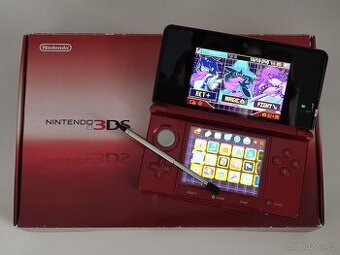 Nintendo 3DS Flare Red + homebrew hack a 64GB karta
