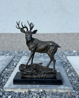 Bronzová socha Jelen majestátní zvířete dekorace příroda