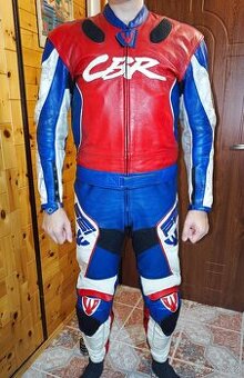 Dvoudílná moto kombinéza, kožená, pánská