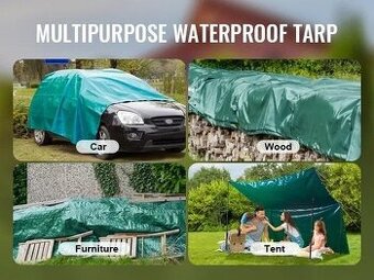 těžká plachta 9 x 5 metrů, 32kg, zelená