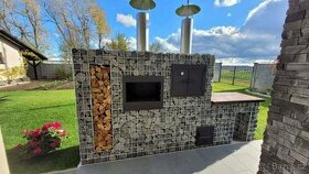 Gabionový gril,krb udírna