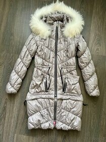 Dámská šedá bunda Infinite s pravou kožešinou