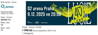 Lucie - 40 let - 2 vstupenky sektor 113