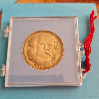 R Stříbrná mince 100 Kčs PROOF 1983 Karel Marx,1.975 ks