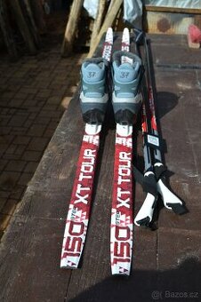 dětské běžky 150 cm s protismykem vazko SNS boty 37 hole