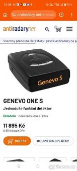 Detektor radarů antiradar Genevo One S