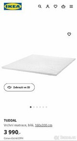 Nová Ikea TUDDAL - vrchní matrace - studená pěna