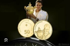 Zlatá minci Roger Federer 50CHF Proof 2020