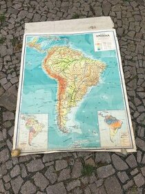 Historická mapa Jižní Ameriky r. 1950