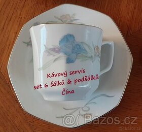 Hrnečky na kávu - šest šálků s podšálky