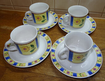 Hrníčky s talířky zdarma - set 2 (4 kusy, stejný design)