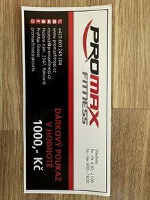 Dárkový poukaz do Promax Fitness ve výši 1000 Kč.