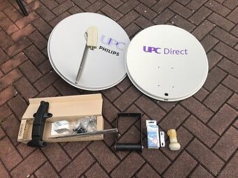 Satelitní parabola 2 ks s příslušenstvím + satelit. přijímač