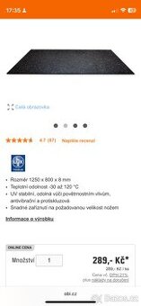 Gumová podlaha podložka do dilny 50m2