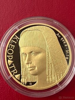 Zlato / zlatá uncová mince Osudové ženy Kleopatra proof