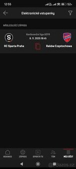 Vstupenky AC Sparta Praha - Raków - 6.11. v 18.45 hod