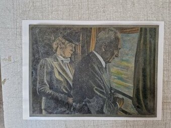 Lept s akvatintou, později ručně kolorovaný