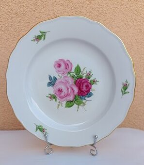 Míšeň - Meissen talíř (dekor růže)