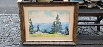 Pohled z Píseckých hor na Šumavu .Fr.Mracký