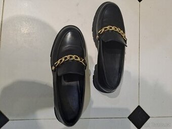 Dámské mokasíny vel. 41 se zlatou ozdobou