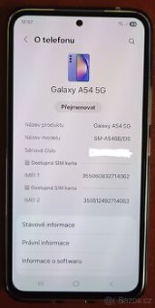 Mobilní telefon Samsung a54 5g, 8/256GB, PERFEKTNÍ STAV