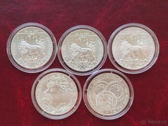 1 oz stříbrná mince Český lev 2020 a 2021, jachymovský tolar