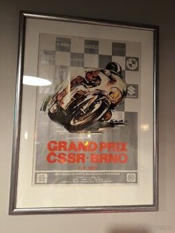 Originální zarámovaný plakát grand prix Brno