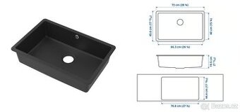 Vestavný dřez Ikea KILSVIKEN 72x46 nový, zabalený