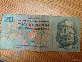 Československo, 20 Koruna 1970, série L 53 bankovka numismat