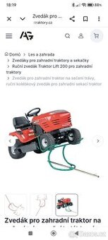 Zvedák na zahradní traktor
