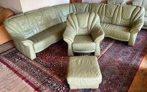 Luxusní kožená sedací souprava - pětimístný gauč, č.2916