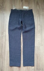 Nové modré lněné kalhoty Mexx vel. 48/M