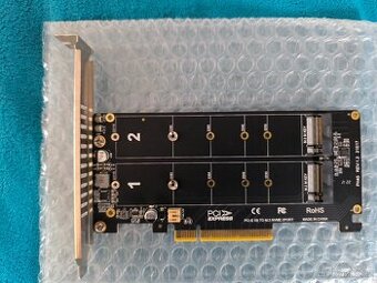 PCI-E X8 Dual-disk NVME M.2 MKEY SSD RAID Array Expansion
