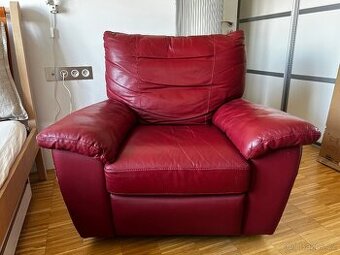 Otocne, polohovaci kreslo z prave kuze Ikea