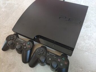 PS3 Slim 500gb + 2 originál dualshock ovládače -