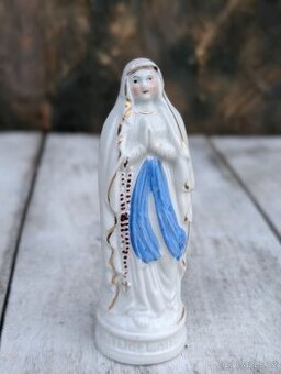 Vintage porcelánová malá soška, madona ND de Lourdes.