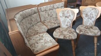 Rohová lavice + 2x židle