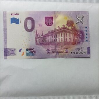 0 euro souvenír obec Kunin číslo 97