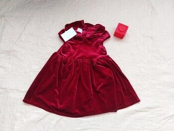 Sametové slavnostní/ vánoční šaty H&M, vel. 86