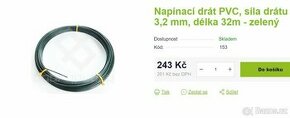 Napínací drát poplastovaný zelený (PVC) 2,2/3,2 mm, délka 32