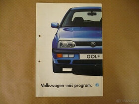 Prospekt VW Volkswagen program, plakát Golf III 3 - 1