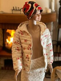 Dívčí zimní designová bunda na cca 120 - 130 cm