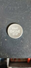 Nalepovací tlačítko START STOP ENGINE nové - stříbrné