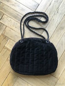 Vintage sametová kabelka černá - 1
